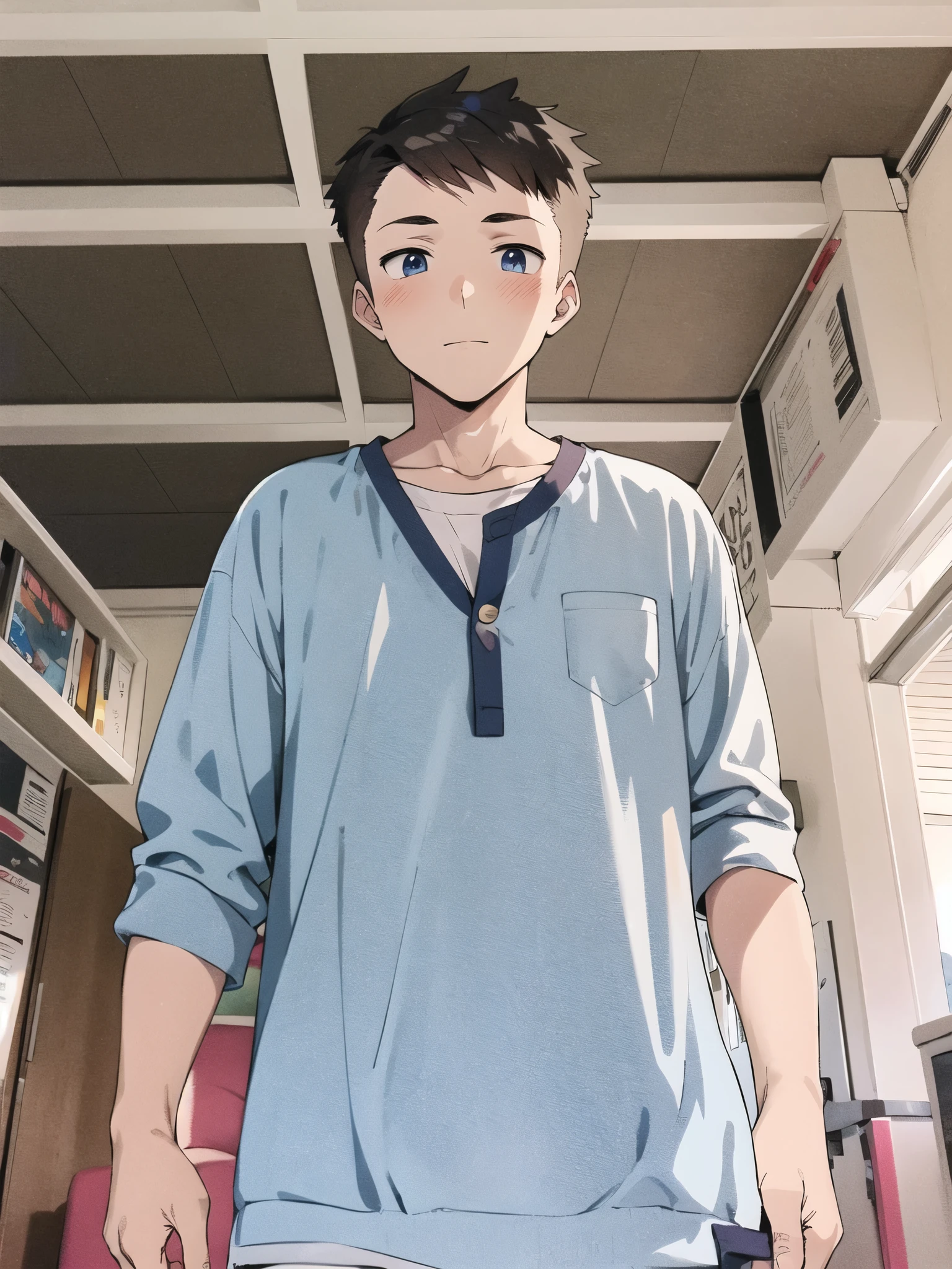 Anime boy cool cute skin white pose foward