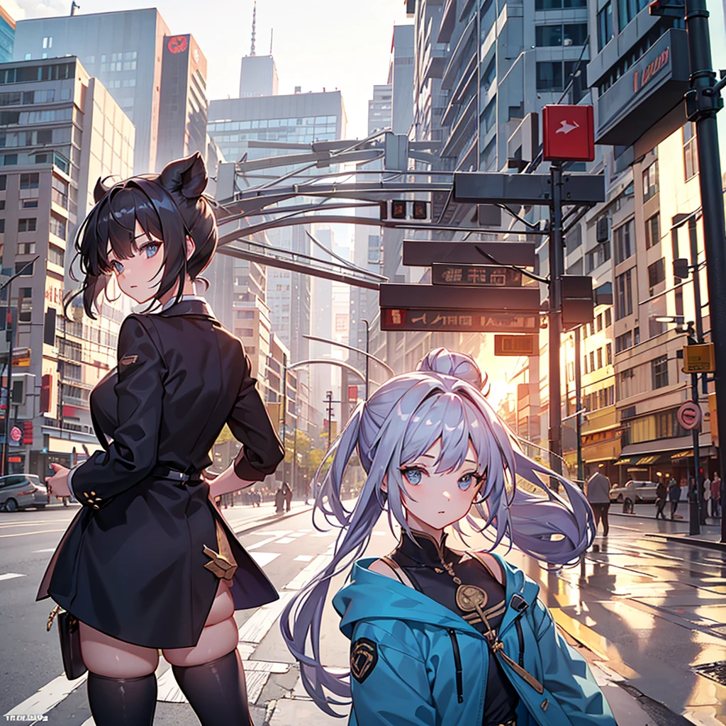 Character Settings:A girl with a boar motif teleported to a downtown area 1. Appearance: - Hairstyle:Two big round buns on top of the head。These are modeled after the realistic shape of a boar's face.。The surface of the dumpling has a slightly hairy texture.、More boar-like appearance。 - Hair color:The base is dark brown、Contains striking reddish brown highlights。 - clothing:She is wearing Ainu clothing with a boar fur motif.。It has a mottled pattern。The hem and sleeves of the dress are fluffy.、It reminds me of the fur of a boar.。 2. accessories: - necklace:A white pendant resembling a small boar's tusk。 - Bracelets:A brown leather bracelet with small boar's hoof charms。 - ヘアaccessories:A boar's ear-shaped hairpin used to secure the bun。 3. Pose and expression: - Posture:Leaning forward a little、Be wary of your surroundings。 -expression:A look of surprise and alarm。Eyes Wide Open、4. They are threatening others.. Background and Circumstances: - setting:Suddenly teleported to the center of a busy downtown area。 - Reactions from others:Passersby stare at her in amazement.。 - Contrast:A wild girl reminiscent of animals in nature、A scene composed to highlight the contrast of the modern cityscape。 5. The details: - Around the Girl、Small light particles and fog-like effects that indicate the moment you teleport。 - The hem of the dress flutters in the wind、It gives the impression of boar hair standing on end。 - At her feet、There are a few fallen leaves and twigs scattered around, reminiscent of the forests back home.。 24 years old,nsfw,one woman,tattered clothes,on all fours,squatting,muscular,beautiful face,small eyes,sharp eyes,angry,surprised face,scared face,excited,stern expression,glare at,crowd of people,anime style,high quality,illustration,masterpiece,japanese、Distraught、panic、Puzzled、Tattered clothes、Wild 、wild、The hustle and bustle、crowd、Clothes are the place々Defeated、Exposed Skin、The background is detailed、Colorful face paint like Princess Mononoke
