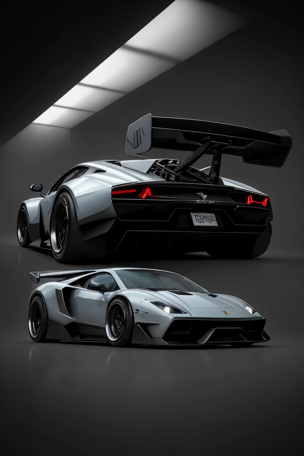 (Realistic:1.4), digital art, hybrid vehicle, captivating fusion of Lamborghini Countach and Ferrari California, detailed rendition of both iconic models, full view, dynamic perspective, bold contrasting colors, meticulous attention to details, car enthusiasts dream, high-definition, stunning masterpiece, impeccable quality, 4K resolution, vibrant textures, intricate details, modern and retro elements blended seamlessly, captivating shadow play, captivating lighting effects, futuristic setting, trending on artstation, digital art, Adobe Photoshop, digitally painted, digital painting, impressive blend of engineering and aesthetics, high resolution,
