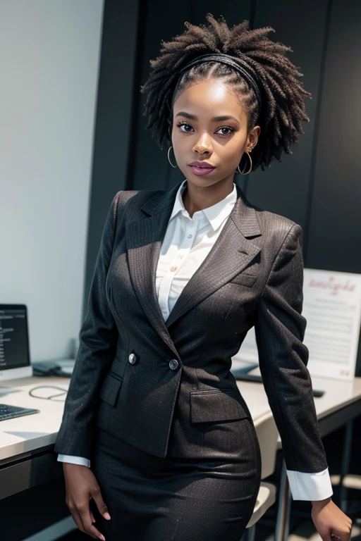 Well-dressed, empowered black woman refers to female entrepreneurship