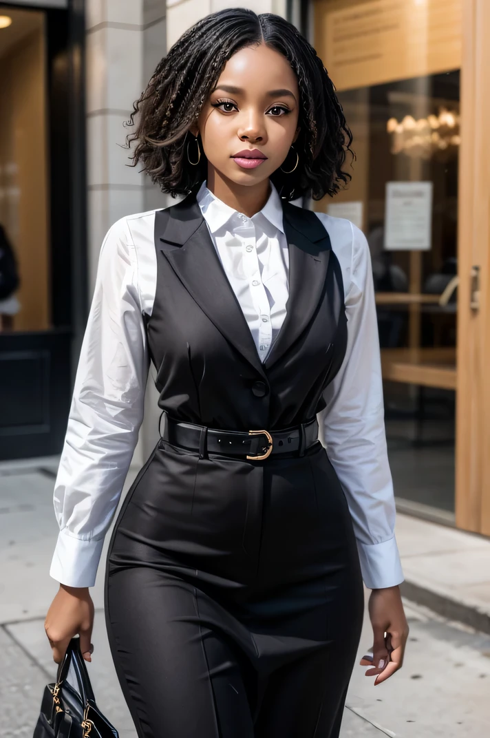 Well-dressed, empowered black woman refers to female entrepreneurship