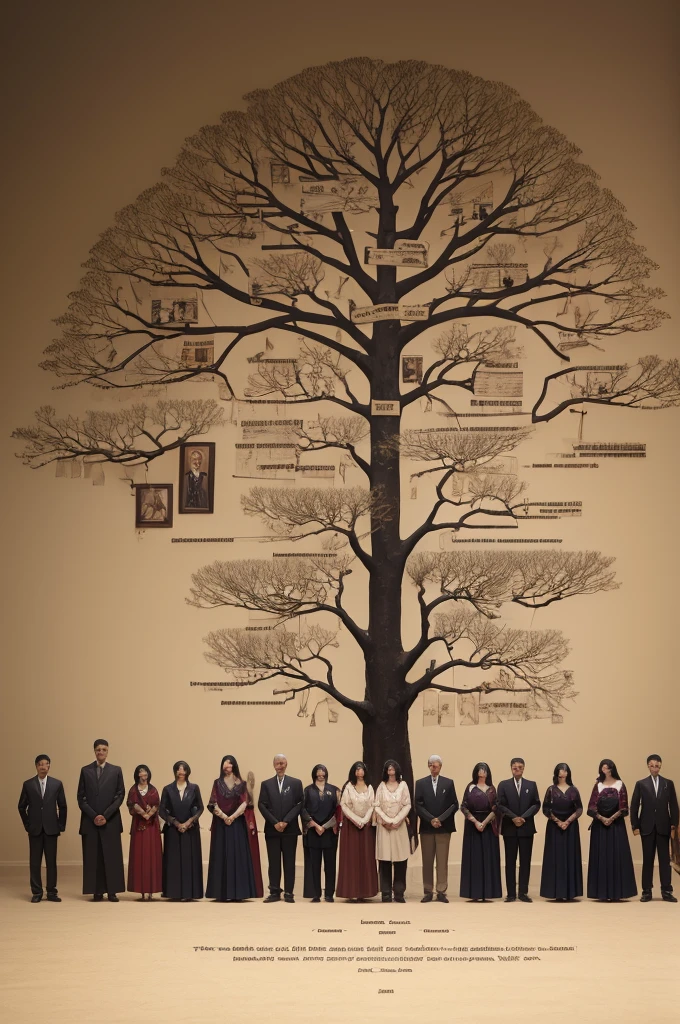 family tree of 8 families descending by two families 