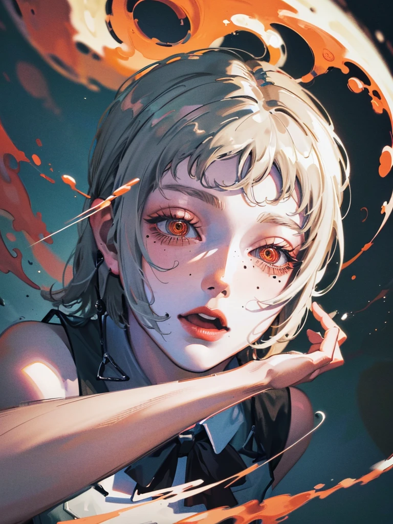 ((Masterpiece artwork)),(Best quality at best),(A half body),averts his gaze,(ultra intricately detailed),(higher definition),(8k),(linhas limpas),(perfect facial features,Perfect meat),(offcial art),1,undead,The living dead,Incomparable beauty,dirty white dress,frotting