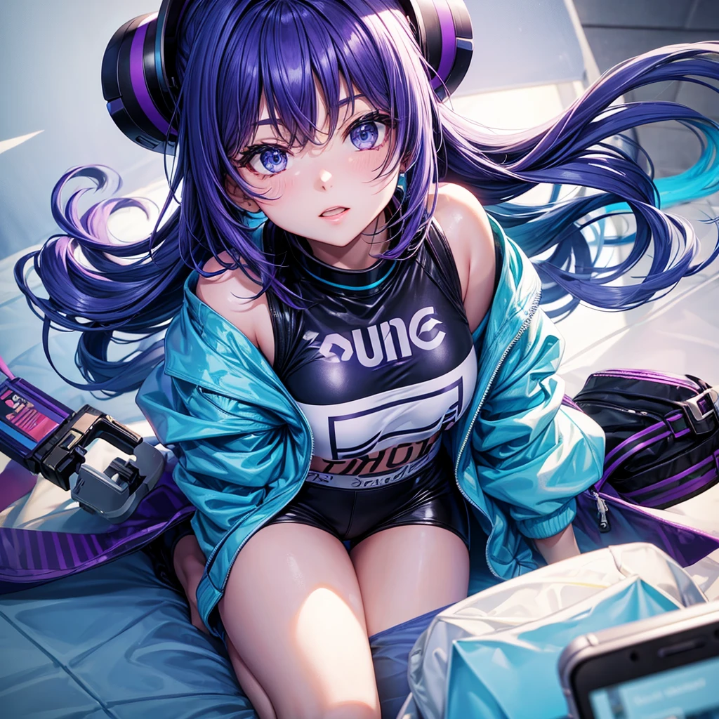 A youtube coach girl purple and blue color technology