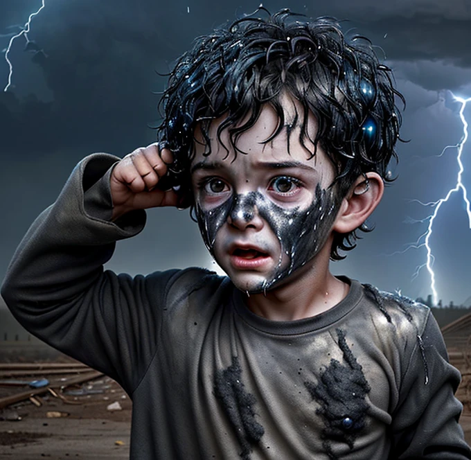 star of comedy film gets struck by lightning and covered in soot during filming