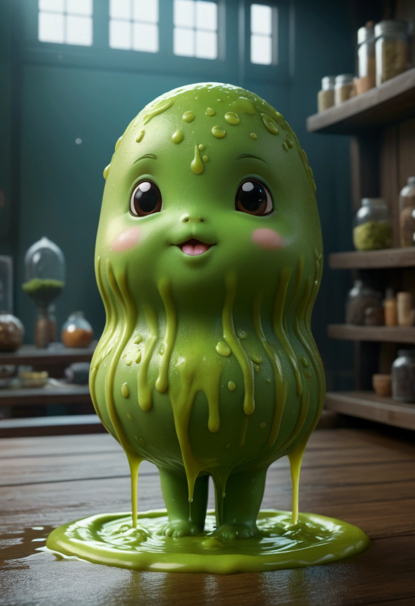 cute Slime, full body, cinematic still, (best quality, masterpiece, photorealistic), very aesthetic, perfect composition, intricate details, ultra-detailed, vivid colors