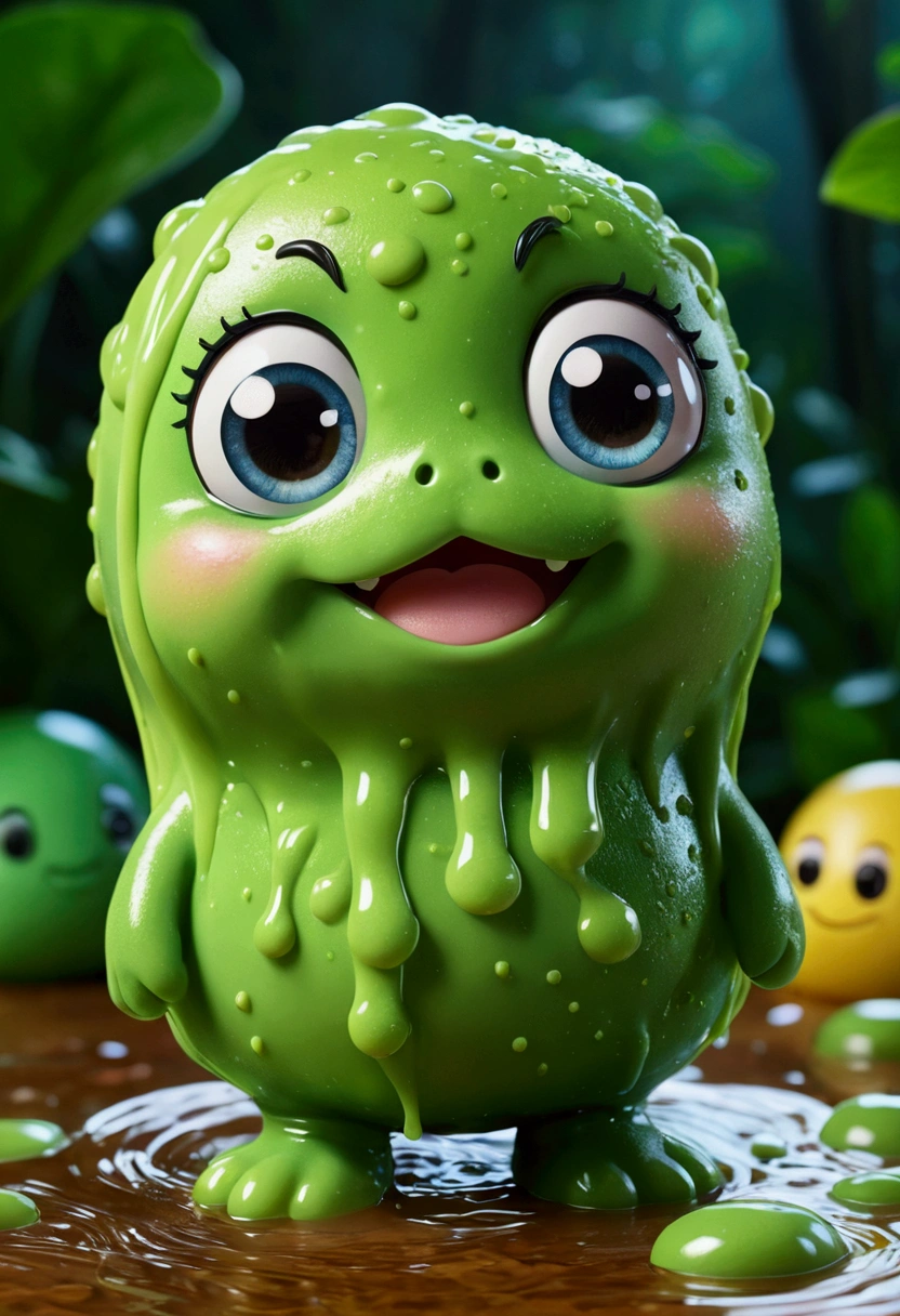 cute Slime, full body, cinematic still, (best quality, masterpiece, photorealistic), very aesthetic, perfect composition, intricate details, ultra-detailed, vivid colors