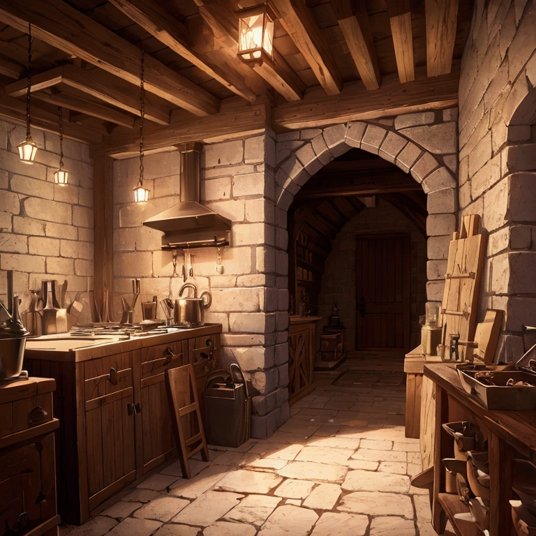Blacksmith in Medieval Europe,Nearby forge,Labyrinth Room