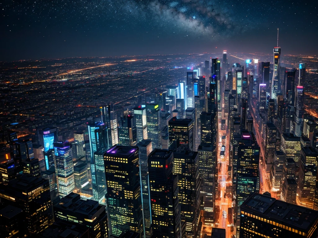 Cyberpunk Johannesburg at night, high resolution, high detail