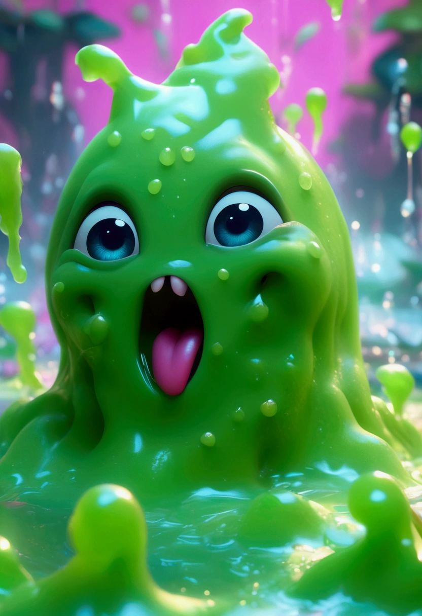 cute Slime, full body, cinematic still, (best quality, masterpiece, photorealistic), very aesthetic, perfect composition, intricate details, ultra-detailed, vivid colors