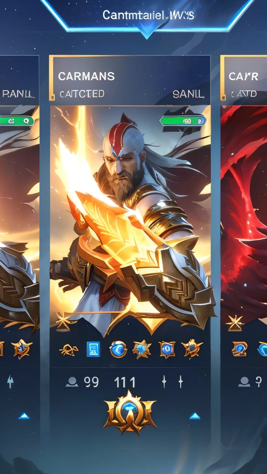 character martis skin "god of war" mobile legends, realistic