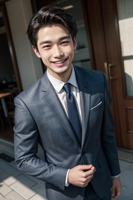man wearing fitted suit and smiling