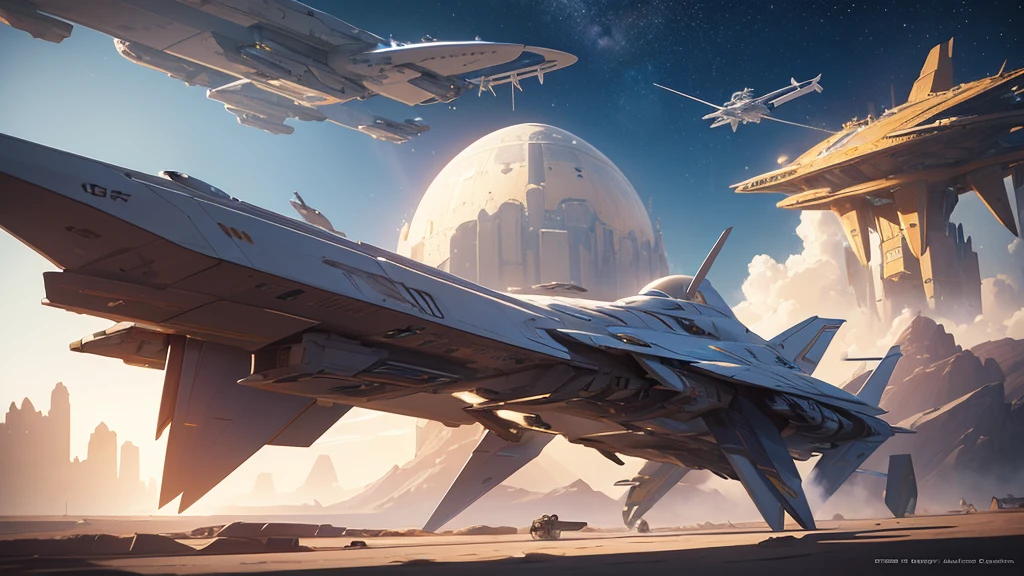 1 spaceship flying in the sky with desert background, spaceship conceptual artwork, star citizen conceptual artwork, star citizen digital art, lockheed conceptual artwork, viktor antonov conceptual artwork, futuristic spaceship, futuristic starship, science fiction spaceship, science fiction spaceship em combate, science fiction spaceship, official conceptual artwork, valkyrie fighter jet, boeing conceptual artwork painting, conceptual artwork. 8 mil
