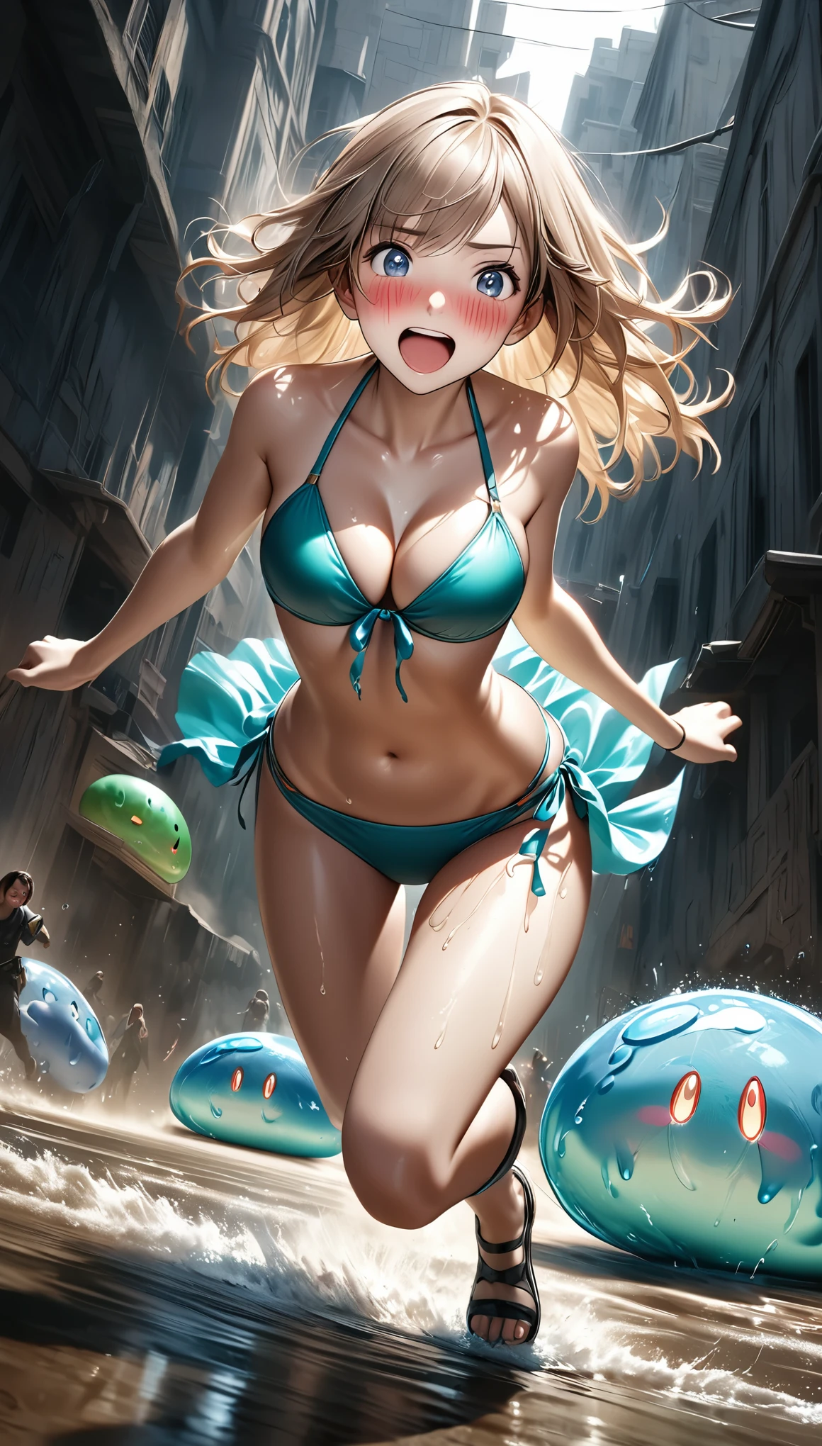 Princess Rosalina as a pornstar, super Mario Bros, Princess Rosalina, pornstar, busty pornstar, (((in a nightclub))), Hot cleavage, cumshot, cum, drenched breasts of cum, monster octopus tentacles between breasts, tentacles attack Rosalina, tentacles spits cum, (((lingerie)))