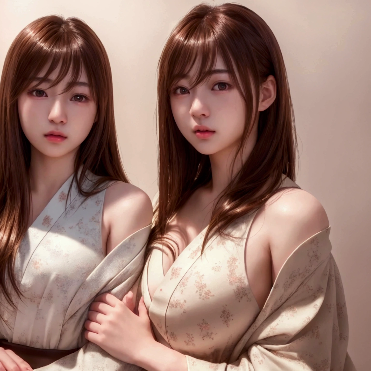 (8k、RAW Photos、Highest quality、masterpiece:1.2)、(Real、Photorealistic:1.4)、(Highly detailed 8K wallpapers)、(Professional Lighting、Cinematic lighting)、(18-year-old、Japanese、female、cute、Chiho、Sakimi-chan、Straight, shoulder-length brown hair:1.2)