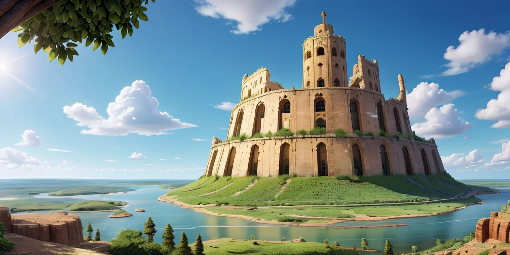 create 16:9 image in 8k of the Tower of Babel, realistic painting in the smallest details