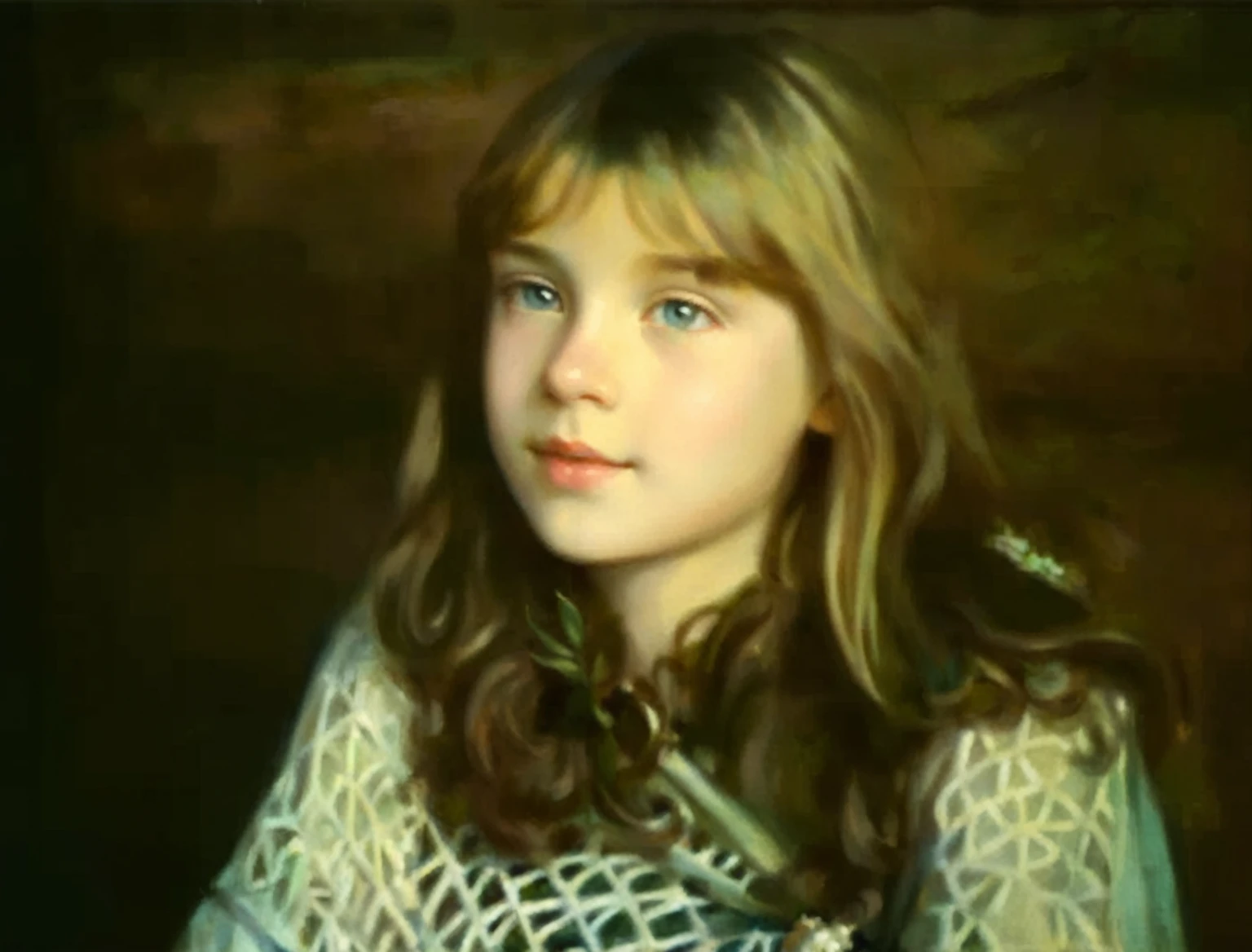 a painting of a young girl with a flower on her head, by Joshua Reynolds, , portrait of a young girl, portrait of a young empress, inspired by Joshua Reynolds, portrait young girl