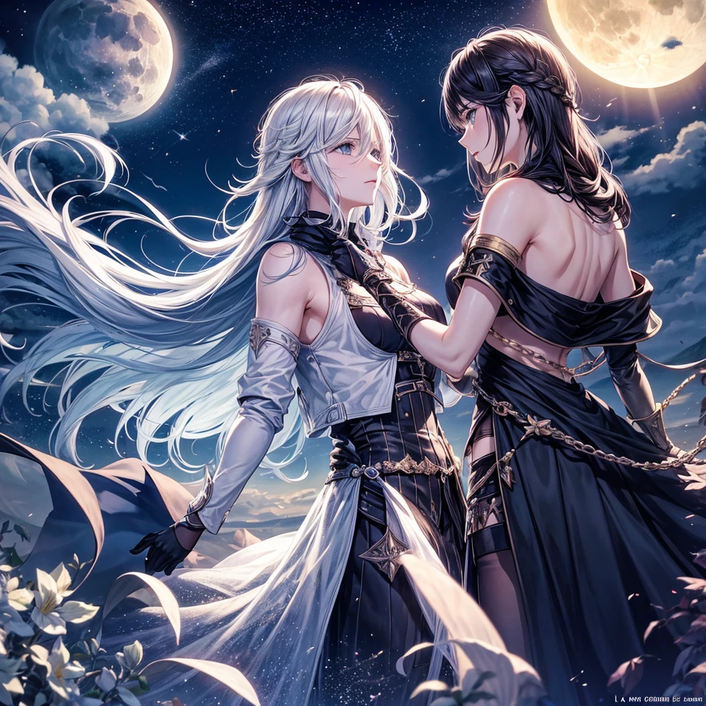 Tres haute qualité, Odin Final fantasy rebirth, la nuit, ciel etoilé, pleine lune