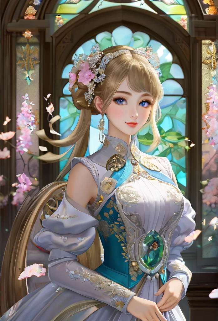 8K resolution, masterpiece, Highest quality, Award-winning works, unrealistic, sole sexy lady, genshin_clorinde, healthy shaped body, 18 years old, 158cm tall, big firm bouncing busts, three size is B89/W55/H88, G cup busts, blonde long hair, twin pony tails, Break, Mysterious big blue eyes, Standard nose, Eyeliner, pink lips, hair band, sexy long legs, Clear skin, A pure white school dress with a complex structure, royal coat of arms, elegant, Very detailed, Digital Painting, artステーションコンセプトart, Smooth, Sharp focus, shape, artジャム、Greg Rutkowski、Alphonse Mucha、William Adolphe Bouguereau、art:Stephanie Law , Royal Jewel, nature, Full Shot, Symmetric, Greg Rutkowski, Charlie Bowwater, beep, Unreal 5, Surreal, Dynamic Lighting, ファンタジーart, Complex colors, Colorful magic circle, flash, dynamic sexy poses, A kind smile, Mysterious Background, Aura, A gentle gaze, BREAK, Small faint lights and flying fireflies, night, lanthanum,