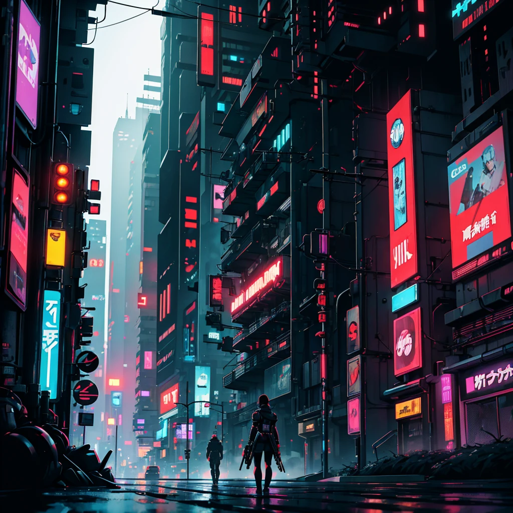 city  ((cyberpunk style)), Hi-Tech city, mechanical enhancement, (high-tech fantasy), robotics, blade runner 2049