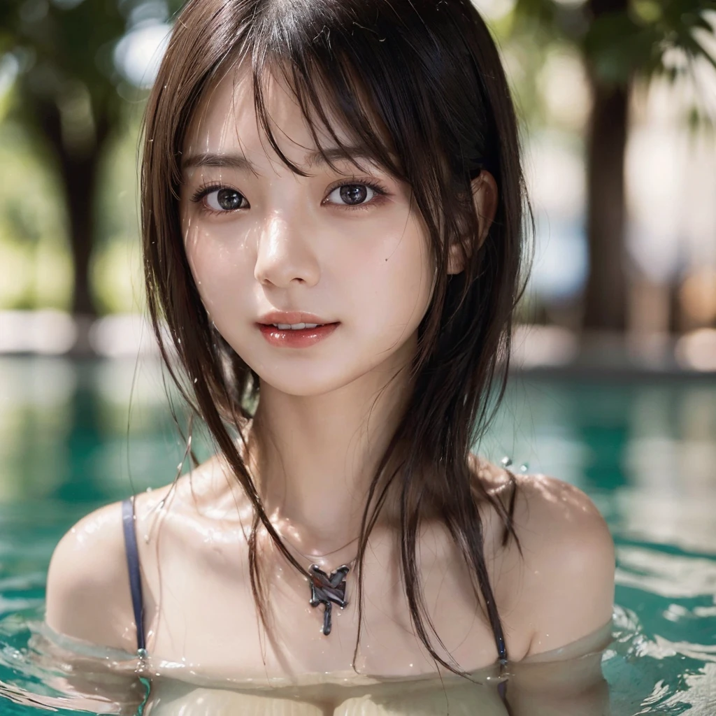 ((8k, Highest quality, masterpiece, 超High resolution, Photorealistic:1.5)), One Girl, Age 1８,Japanese Girls, bangs, Hair between the eyes, Perfect dynamic composition, Tilt your head, look into the viewer:1.6, Highly detailed eye and facial textures:1.3, Fair skin, (Beautiful dark eyes, Erotic eyes:1,5), (A face of ecstasy:1.5, Sexy Face:1.5), (A taste that exudes beautiful eroticism:1.55), The expression of someone who feels deeply loved:1.6, (Expression drowning in intense pleasure:1.8), (Sharp focus, Cinema Lighting), Show face only, ((((Too erotic)))), Very beautiful face and eyes，Long Hair, 顔front,Cute face, (Intricate details), dramatic, Ray Tracing, 顔front, Scattered beneath the surface,(blush:0.5), front, bangs, Hair between the eyes, One girl, かわいいJapanese Girls,Detailed skin texture, Bare skin above the collarbone, Shoulder Bare Skin, masterpiece, Highest quality, High resolution, View your viewers、