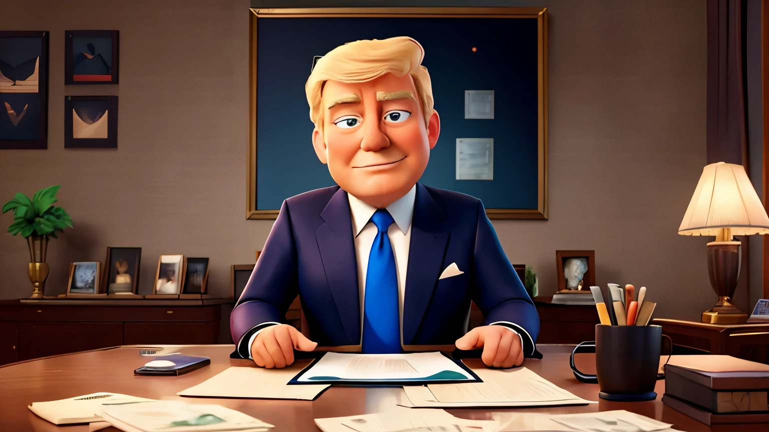 BIG VIRIL businessman ,sitting in privet jet, body facing the viewer , room full of money, dollar bills; dollars , stack money, portrait of Donald trump , mid shot portrait, streaming on twitch, at night, portrait shot 8 k.