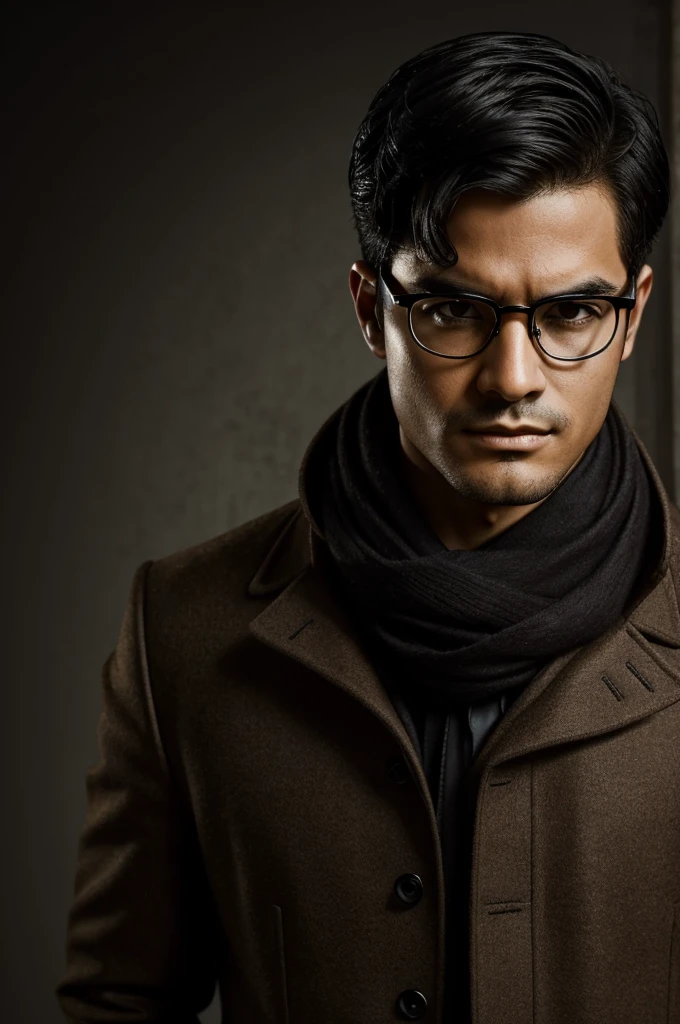 A young gentleman with gold-rimmed glasses, neat black hair and dark brown eyes. He looks colder and sharper . He refined demeanor and gloomy aura make him appear as an experienced, ruthless adventurer.