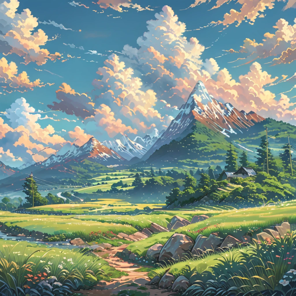 ((Anime: 1.4, Illustration)), (Masterpiece, Top Quality, Best Quality), (Ultra-Detailed, Absolutely Resolution), ((16k, HIGH RES)) (anime guy, looking at clouds, big blue sky, mountain landscape, beautiful field grass, noon, lighting), ( Anime: 1.4, Illustration)), (Masterpiece, Top Quality, Best Quality), (Ultra-Detailed, Absolutely Resolution). Ak {Lofi Art, Style of Laurie Greasley, Style of Makoto Shinkai, Anime Aesthetic}, BREAK {(Produces IMAGES WITH ITH INFORMATION THAN 40 Million Pixels with Cinematic-Like Detailed Textures S Hot on a Sony slur).}