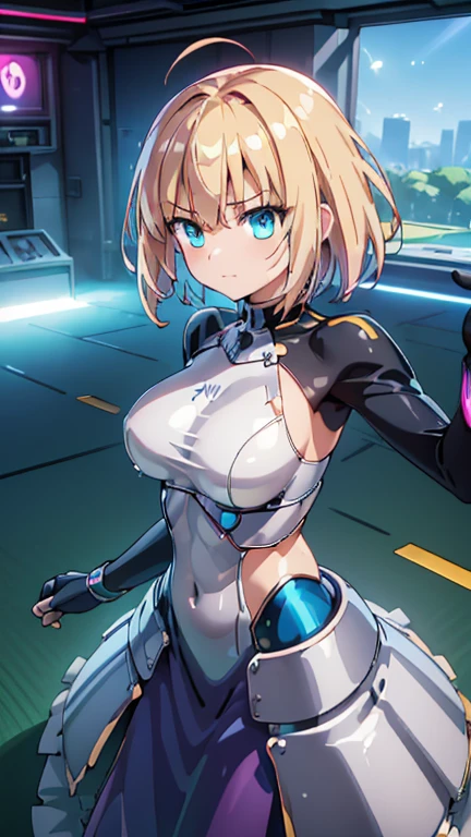 ((Highest quality)), ((masterpiece)), (detailed:1.4), 3d, detailedな筋肉のリアルなmasterpieceを持つカメラを見ている美しいサイバネティックガール, Beautiful cyberpunk woman image,High resolution (High Dynamic Range),Ray Tracing,NVIDIA,Super Resolution,Unreal 5,Scattered beneath the surface,PBR Texturing,Post-processing,Maximum clarity and sharpness,Multilayer Texture,Albedo and Specular Maps,Surface Shading,Accurate simulation of light-matter interactions,Perfect Proportions,Octane Rendering,Two-tone lighting,wide aperture,Low ISO,White balance,Three-part method,8K RAW, Active Pause, Action pose, (Gold Parts), fringe, whole body, Emerald Blue Eyes, very beautiful shorthair, (A faint smile), ((Very elegant)), ((Very luxurious)), ((Very large room)), (Suite Room), (From above),masterpiece,8k,(Silicone Skin), ((In-focus photo)), ((Focused photos)), ((People are not blurred)), 4K,Blonde、Attractions、A beautiful, high-contrast, rainbow-hued costume、Tight clothing ,sprawl ,Heart symbol,(Glowing Skin、Pink and blue light source),huge , ((Heavy breathing:1.3)), , Little devil smile, Angle from below、、throw、((Illuminated by neon and black lights)))、Dancing, (with a gun in hand)、((Two perfect hands))、((Perfect Five Fingers))、