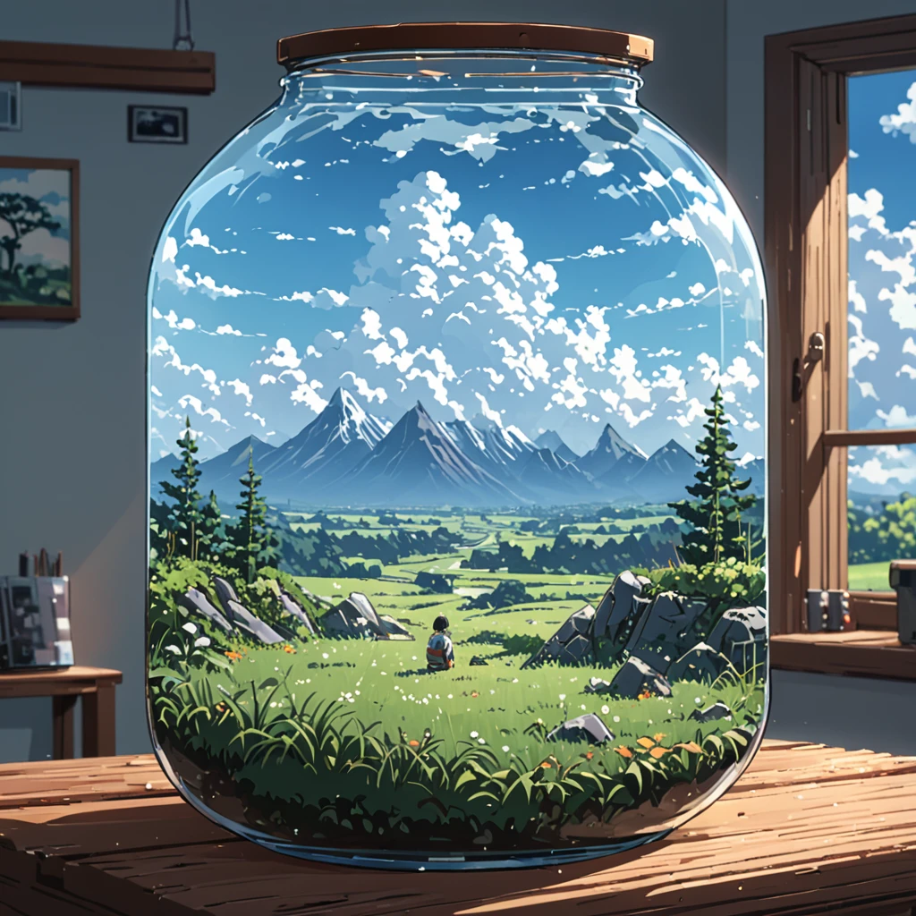 ((Anime: 1.4, Illustration)), (Masterpiece, Top Quality, Best Quality), (Ultra-Detailed, Absolutely Resolution), ((16k, HIGH RES)) (guy, blue clouds, big sky, looking, grass field), ( Anime: 1.4, Illustration)), (Masterpiece, Top Quality, Best Quality), (Ultra-Detailed, Absolutely Resolution). Ak {Lofi Art, Style of Laurie Greasley, Style of Makoto Shinkai, Anime Aesthetic}, BREAK {(Produces IMAGES WITH ITH INFORMATION THAN 40 Million Pixels with Cinematic-Like Detailed Textures S Hot on a Sony slur).}
