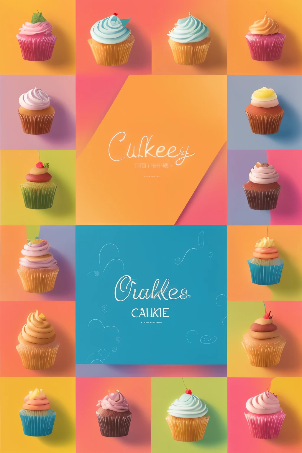 Background with animated cakes and cupcakes and with good quality without text, excellent definition