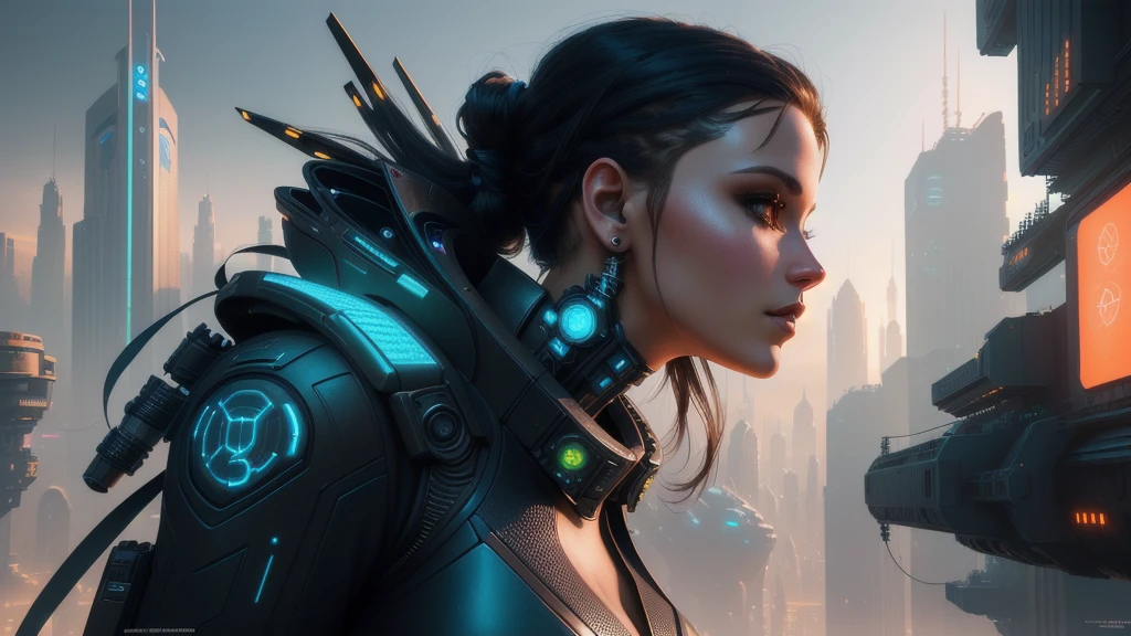 futuristic, science fiction, digital art, concept art, artwork, fantasy art, fan art, 3D, CGI, cyberpunk, cyber, painting, city, urban, cityscape, futuristic city, realistic, closeup, women, fantasy girl, HD wallpaper