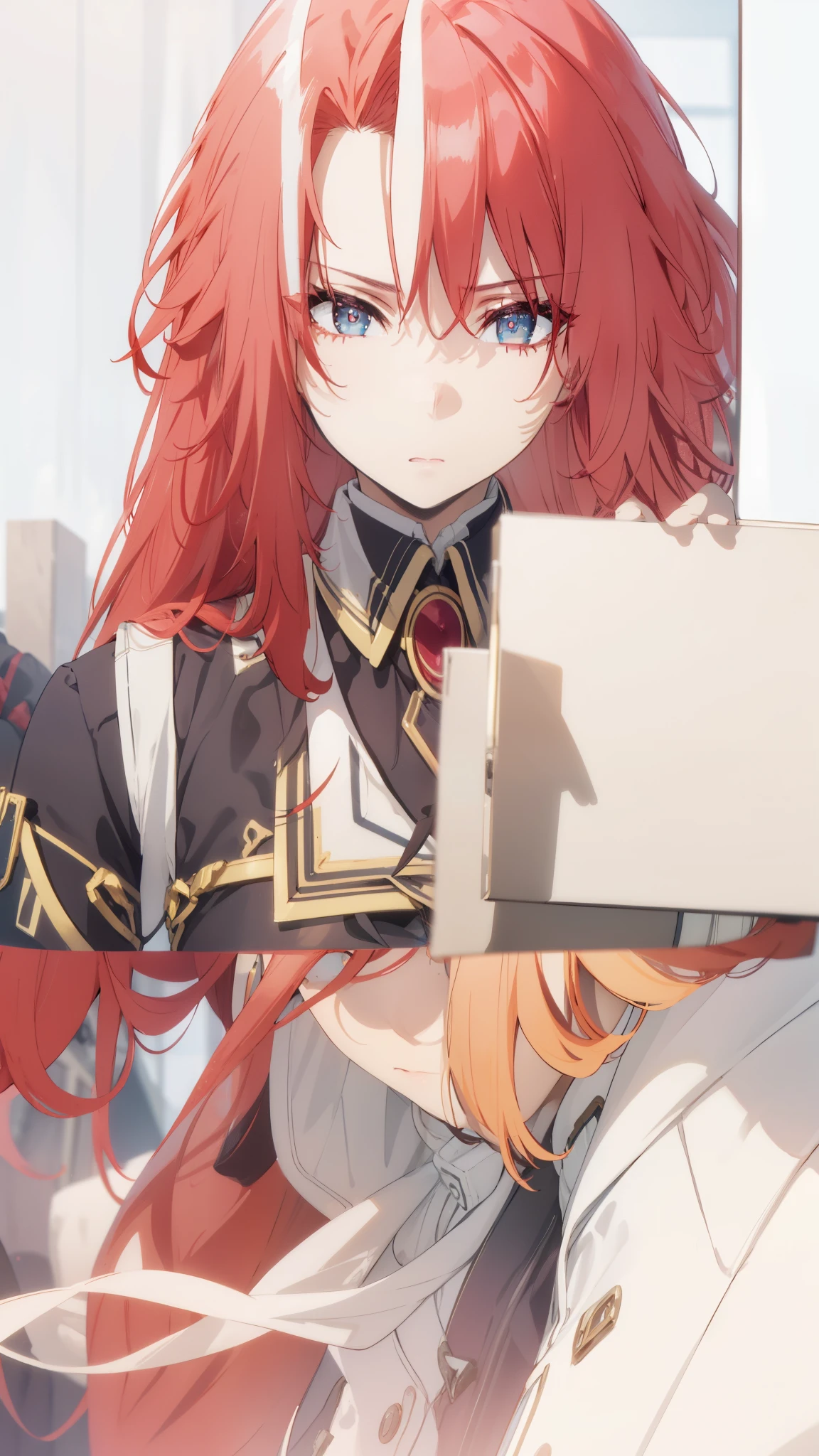 Iris,RED HAIR,RED EYES,
BREAK (masterpiece:1.2), best quality, high resolution, unity 8k wallpaper, (illustration:0.8), (beautiful detailed eyes:1.6), extremely detailed face, perfect lighting, extremely detailed CG, (perfect hands, perfect anatomy),