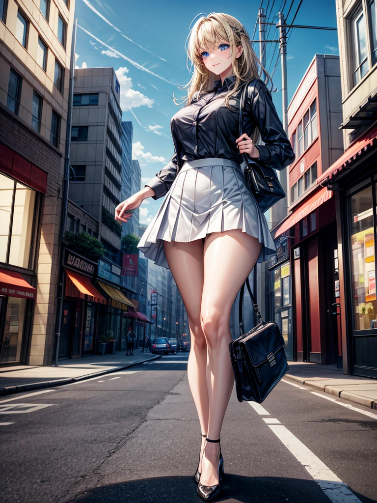 Cute 3d image of an african girl with dreadlocks hip hop trend character , cleavage, thigh, short skirt, sexy