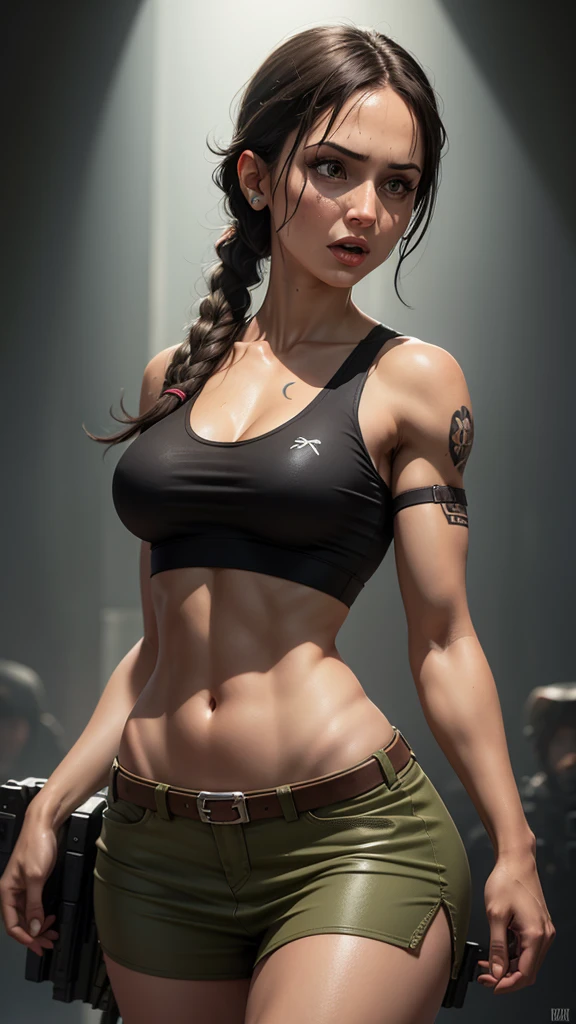 absurdres, foto RAW, mais alta qualidade, (obra-prima: 1.3), foto de cor RAW de alto detalhe, foto profissional, unidade de papel de parede CG 8k extremamente detalhada, foto-realista, realista, foto RAW, obra-prima, melhor qualidade, highres, illustration, 1girl, 18 ANOS, forte, Asian, japonesa, cabelo preto com mechas na frente, cabelo liso, medium length, Hairstyle Random, pernas fortes, rosto lindo perfeito, cardune lips, belos olhos realistas, pale skin, textura de pele detalhada, seios muito grandes e naturais, bunda pequena. corpo atletico, forte. Serious. Suada. Lutadora de MMA, lutadora de UFC. Fazendo sexo oral. sucking a nipple. She looks amazing. (jaqueta de motocross laranja com detalhes verdes, roupa de motoqueiro. Design detalhado), octôgono from UFC.