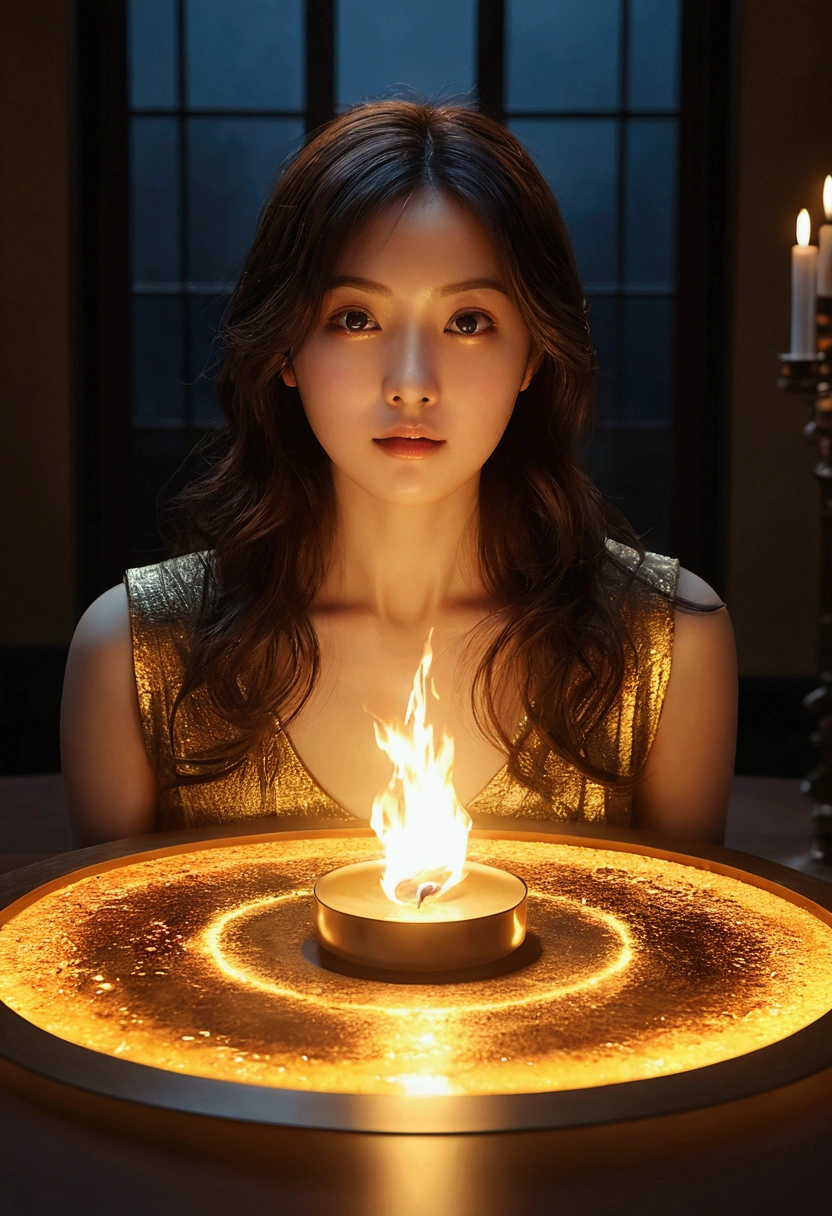 (breathtaking,4K,8k,highest resolution,table top:1.2),very detailed,(realistic,realistic,realistic:1.37),fire,enlightenment,serene,light,내면의 fire꽃,a profound spiritual journey,Cosmic enlightenment,quiet,Vivid descriptions,Radiant energy and flow,play,shining golden halo,exists in another dimension,With the Holy Grail at its core.