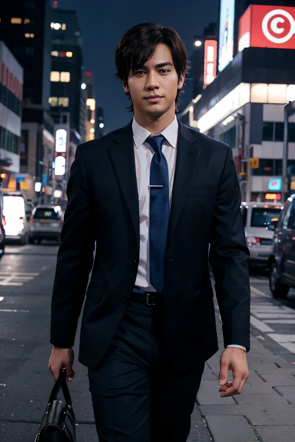 Handsome anime businessman