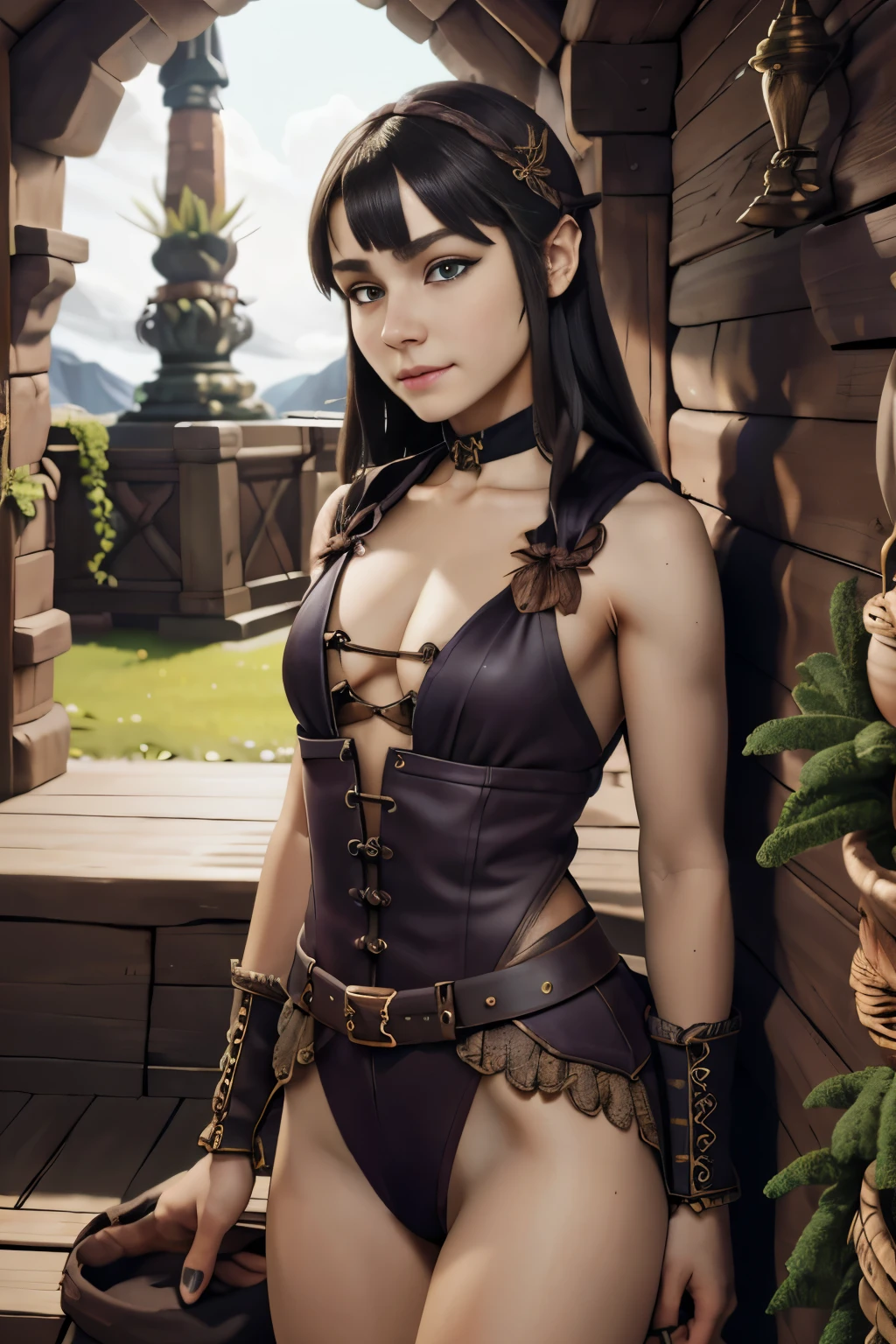 RAW-Foto, {imp} Thief, Lederrock, (high detailed skin:1.2), 1girl, 19yo, ((masterpiece)), (best quality), perfect anatomy, hight resolution, detailled, (8k), photorealestic, best quality, Ultra-High-Res, ((detailed face)), flat chest