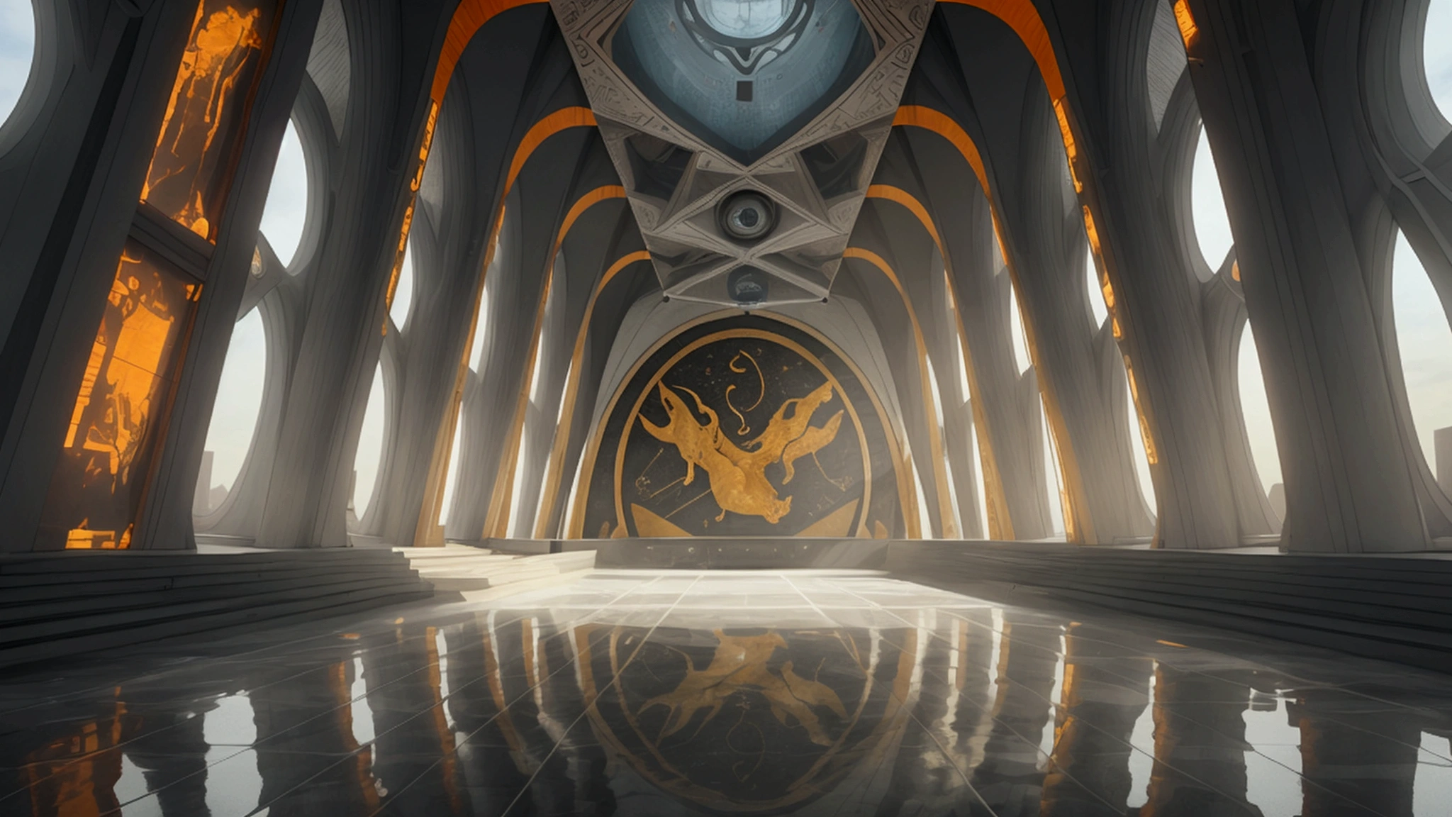 "Description: Create a visual that shows how the futurist perspective interprets the events described in Revelation as unfolding in the present day.

Details: Use modern and dramatic colors such as dark grays and vibrant oranges to create a sense of urgency and contemporary relevance. Include:

Current Events Collage: Show a collage of recent news headlines, images of natural disasters, geopolitical maps, and technological advancements.
Biblical Correlations: Overlay these images with biblical verses or symbols from Revelation, such as the four horsemen, seven trumpets, and the beast. Use connecting lines or arrows to link current events with specific prophecies.
Analysis and Forecasting: Depict individuals or groups analyzing and forecasting future events based on these correlations. Include charts, graphs, or digital screens showing how modern developments are seen as fulfillments of biblical prophecy.
Visual Elements: Incorporate elements like magnifying glasses or projection screens to emphasize the analysis and interpretation process."
