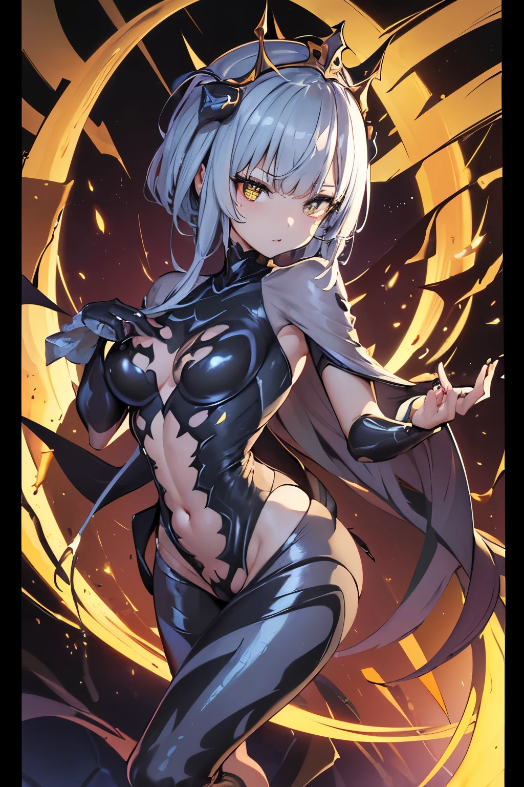 (Zerg Queen:1.2), (woman), full body, (insect characteristic:1.2), (crustacean queen:1.1), (compound-eyed:1.2), (multi-clawed:1.2), (metallic skin:1.1), (glossy skin:1.1), (well developed body), (beetle lower body:1.2), an intimidating gesture, (insect outfit:1.2), (small metal crown:1.1), (Zerg lair), (insect nest:1.1), (point lights), backlight, terrifying spatial effects, (black yellow white palette:1.2), surrealism, high detail, expressionism, fauvism, UHD, high details, best quality, award winning, 8K, (detailed face and eyes:1.2), (perfect anatomy), (round breasts), (bubble butt), (wide hips:1.1), (slim waist:1.1), (thick thighs:1.1), (detailed background), (perfect nails:1.1), (detailed hand and finger:1.2), (medium breasts:1.2), (busty), (deep cleavage:1.2).