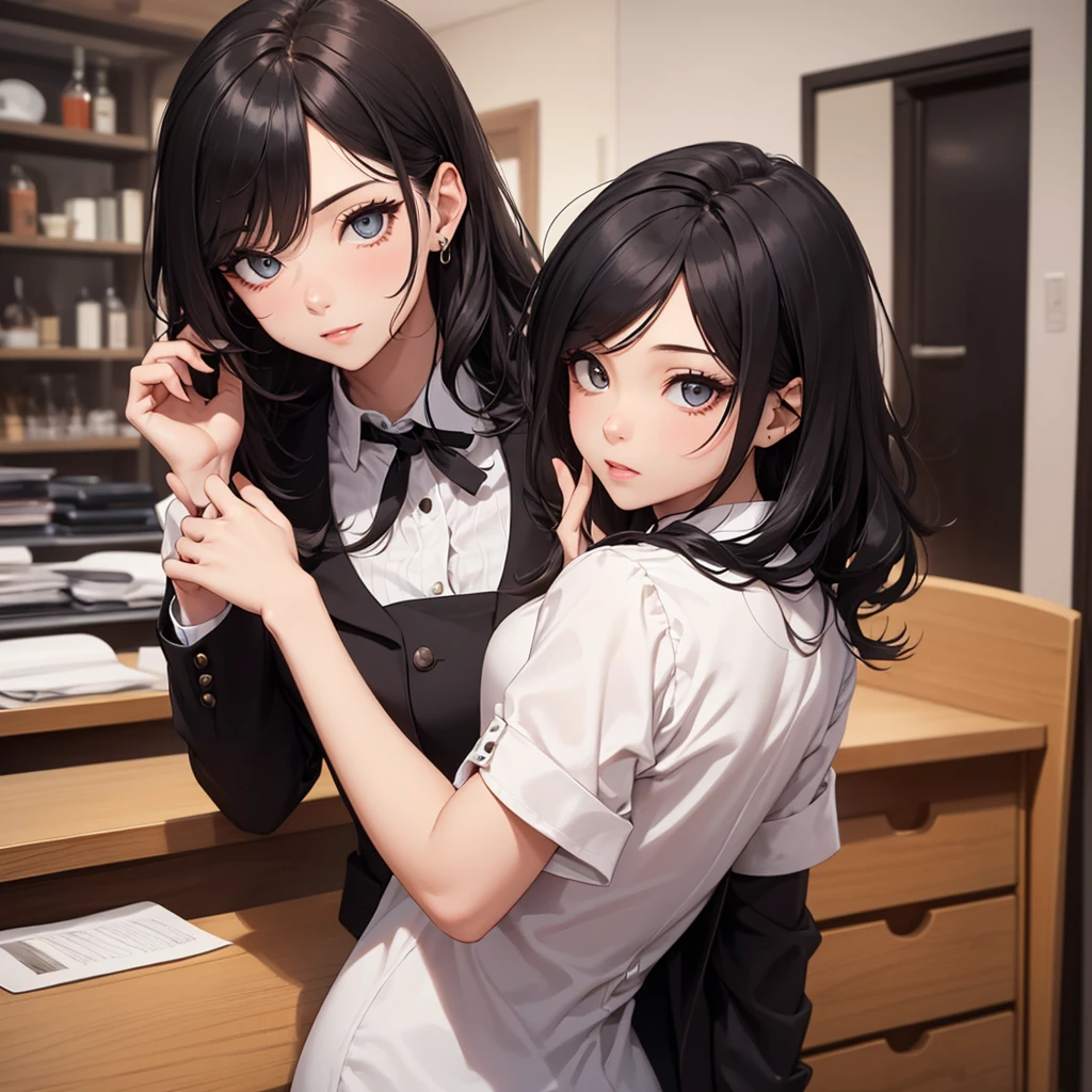A 28-year-old girl who works as a lawyer, she is cute, her hair is black, His eyes are black, perfect body, she is an omega girl.