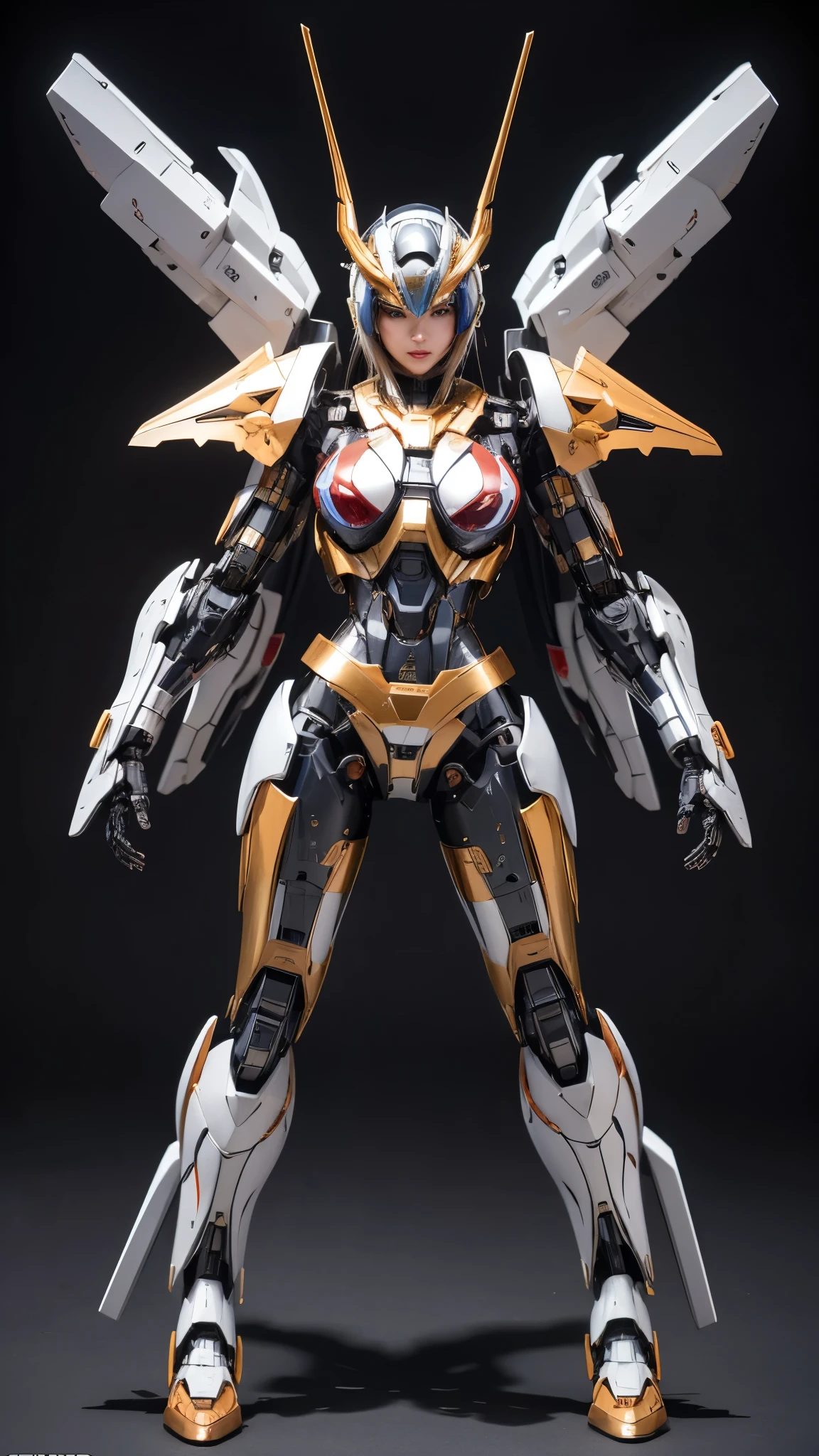 Textured skin, Super Detail, high details, High quality, Best Quality, hight resolution, 1080p, hard disk, Beautiful,(Super Heroine),Oppai Missile,beautiful cyborg woman,Mecha Cyborg Girl,Battle Mode,Girl with a Mecha Body,She wears a battle cyborg mech with a weapon,Fulll body Shot