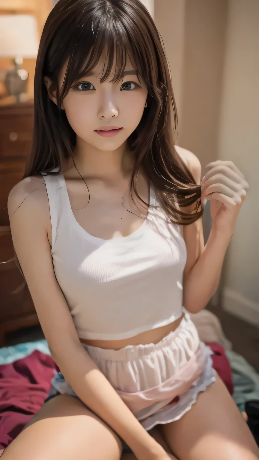 tank top and panty room、Sitting