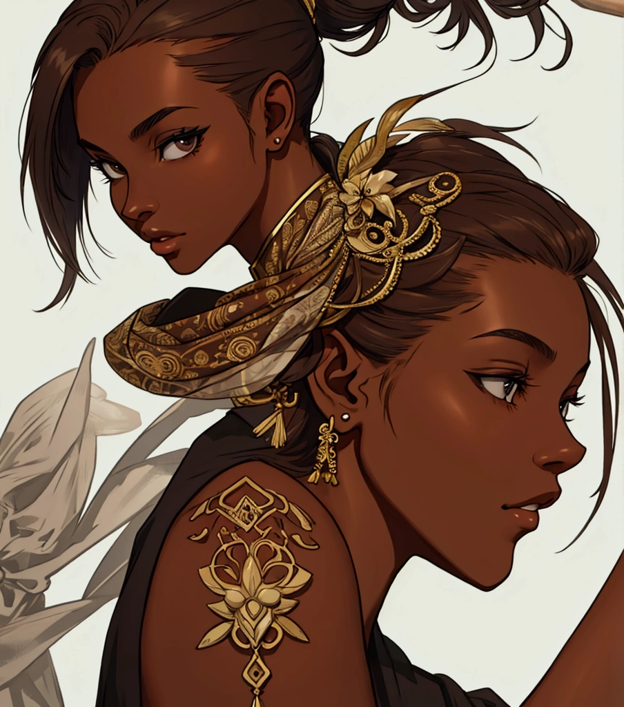 Replace skin tone to brown, brown skin