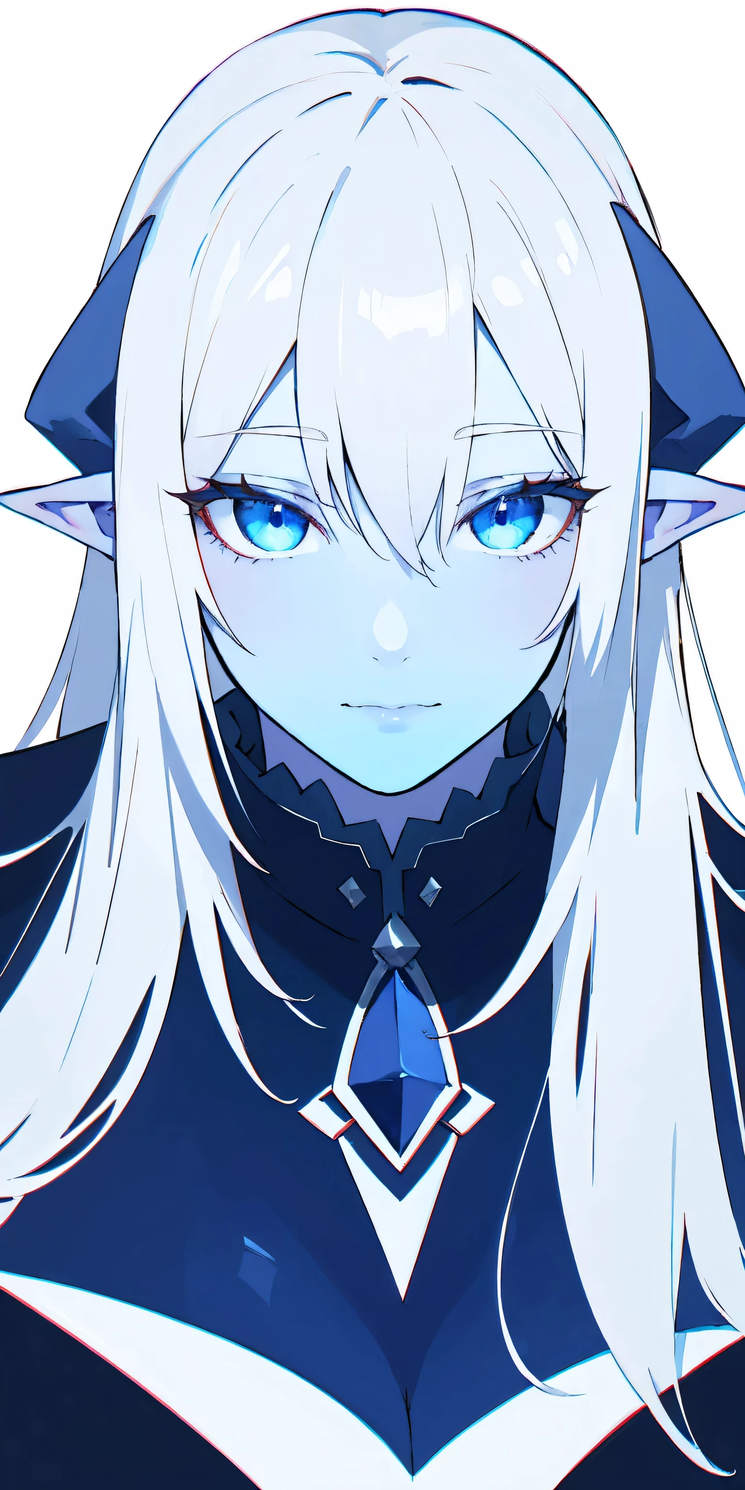 big, blue skin color, Gray Hair, Qing approves, Pointed Ears, Ultra-realistic, Super detailed, High resolution