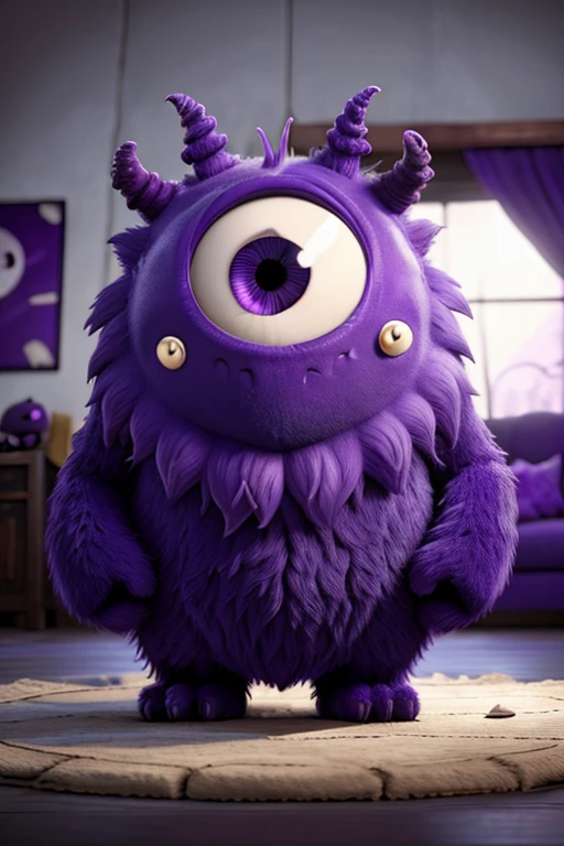 monster withe and purple sad