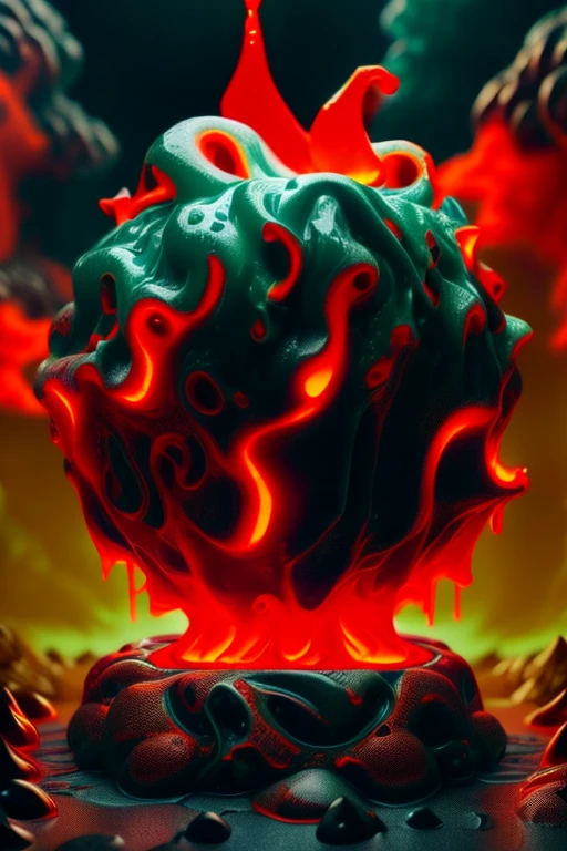 lava Slime monster, lava slime of monstrous red and orange colors that are like lava ,lava Slime creature,
masterpiece,Highest quality,8k,High resolution,
Fantastic,scary,horrific, 
Please draw a lava slime monster. drippy lave slime monster of viscous ooze with gooey lava, 