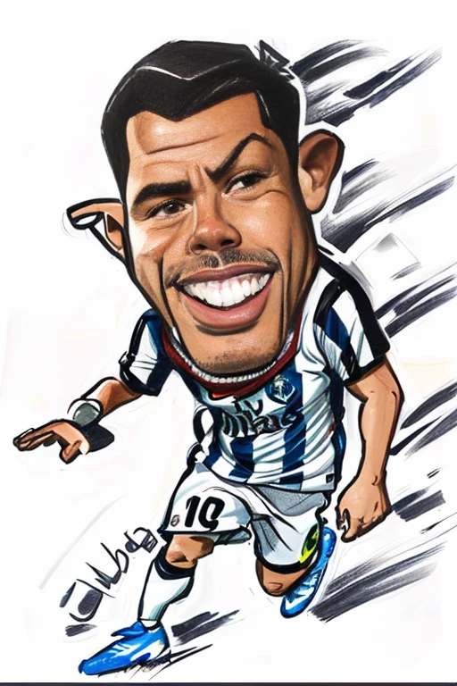 a drawing of a carTom soccer player with a soccer ball, cartoon, cartoon!!!, Tom, cartoon style, cartoon, Tom rendering, cartoon illustration, Ronaldo Luis Nazario from Lima, inspired by Víctor Manuel García Valdés, Ronaldo Luis Nazario de Lima, Luis Melo, inspired by Arnold Bronckhorst, blackness