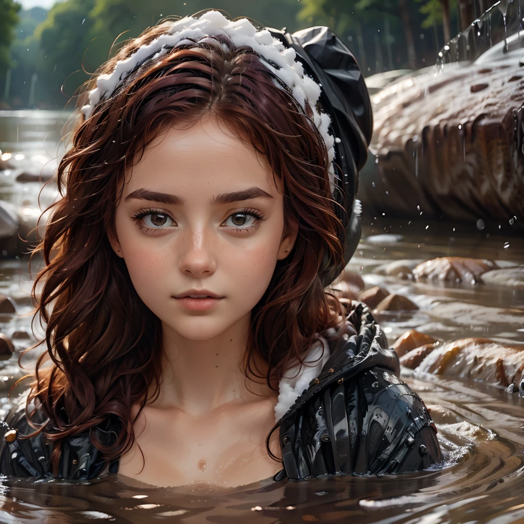 (Miceterwerk, best quality:1.2), best quality, winter, ice, close Shot, the head of a girl, ultra_photorealestic, detailed_face, sidebangs , dark brown eyes, she emerges up to her neck from an ice hole in a lake, ihr Haar und ihr face sind klatschnass und voller Wassertropfen, the water runs down her

