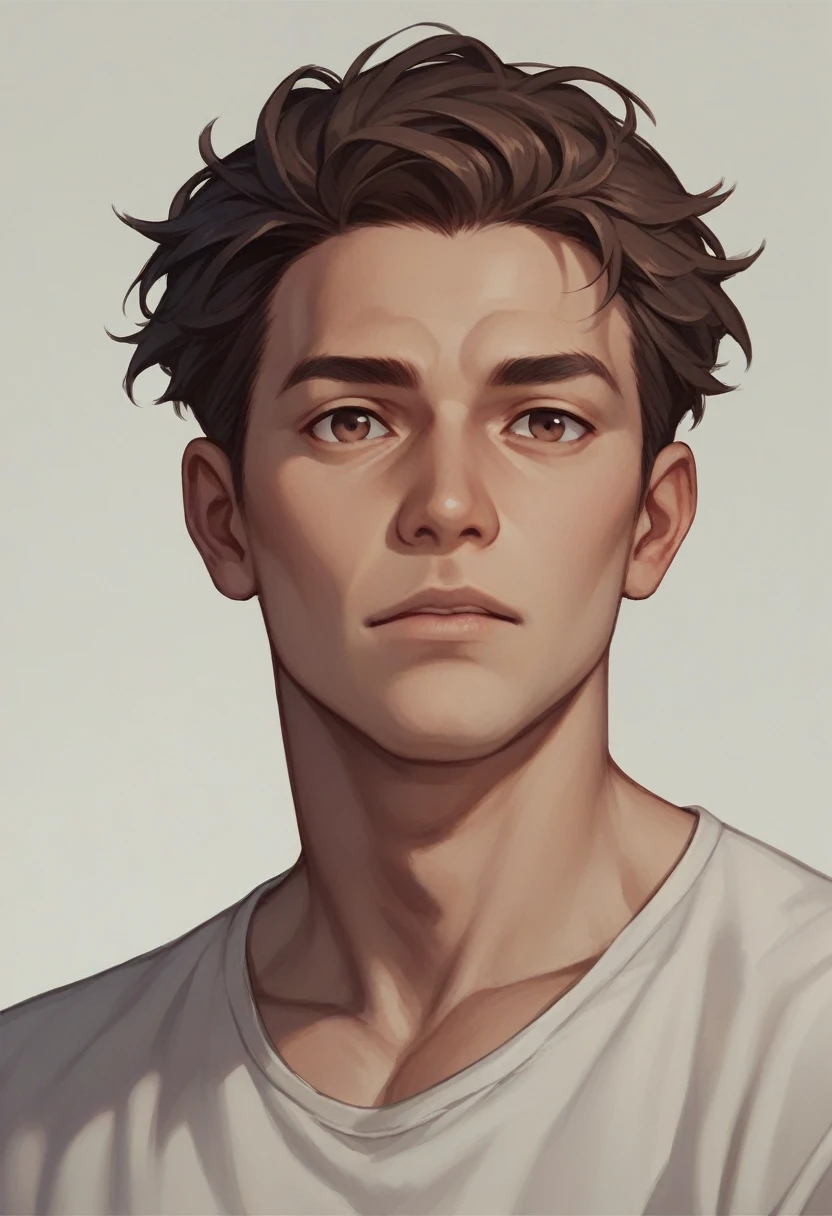 Swole man, 7 ft., dark brown hair, brown eyes,